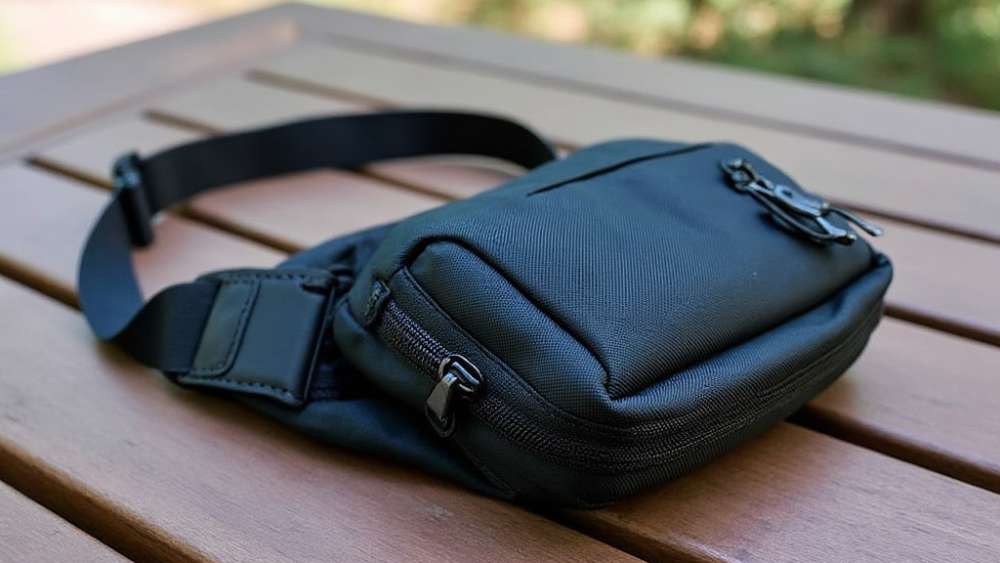 EDC sling bag lying on a table