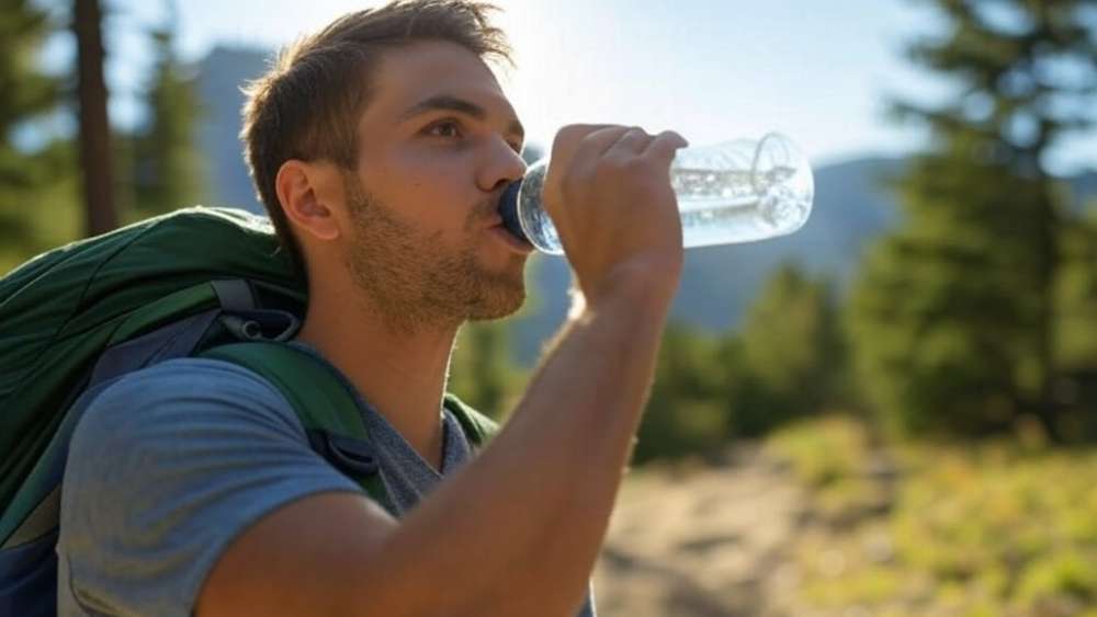 A man hiking